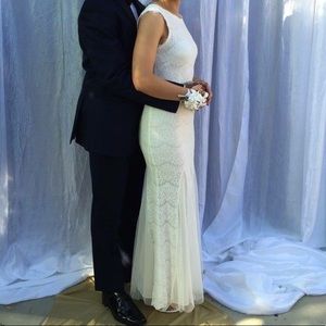 PROM DRESS- MAXI WHITE LACE